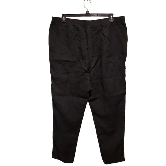 J.Jill Love Linen Black Linen Pants Wide Leg Pull on Elastic Waist Womens XL Tal - Picture 1 of 11